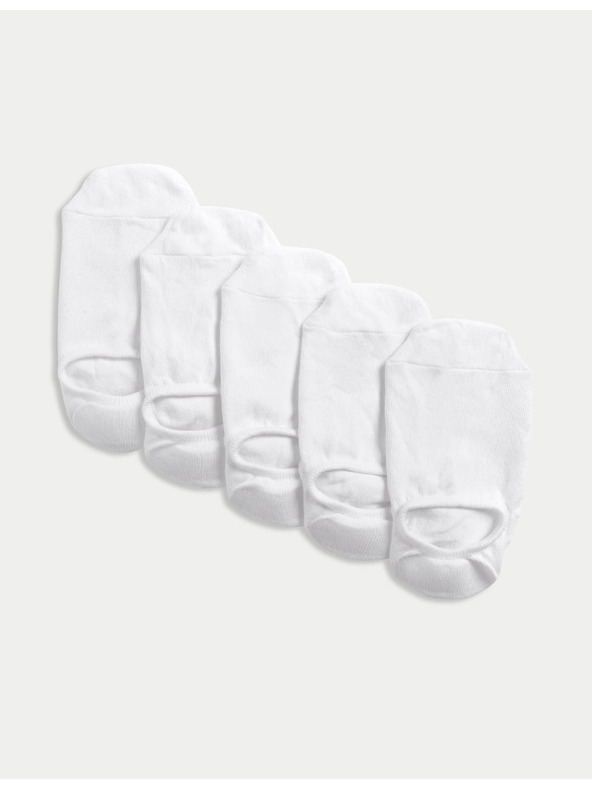 Marks & Spencer Krátké ponožky Trainer Liners™ s technologií Cool & Fresh™, 5 párů v balení Marks & Spencer bílá