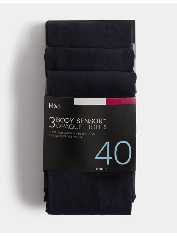 Marks & Spencer Punčochové kalhoty Body Sensor™, 40 DEN, 3 ks v balení Marks & Spencer námořnická modrá