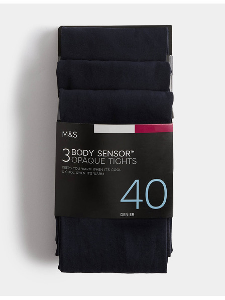 Marks & Spencer Punčochové kalhoty Body Sensor™, 40 DEN, 3 ks v balení Marks & Spencer námořnická modrá