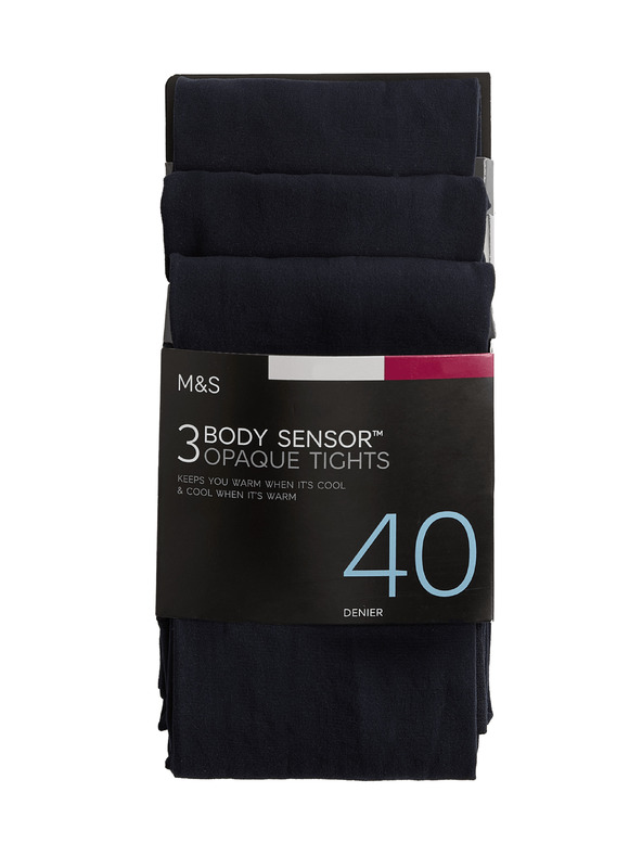 Marks & Spencer Punčochové kalhoty Body Sensor™, 40 DEN, 3 ks v balení Marks & Spencer námořnická modrá