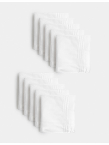 Marks & Spencer 10 kusů antibakteriálních kapesníků z čisté bavlny s úpravou Sanitized Finish® Marks & Spencer bílá