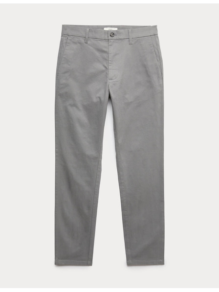 Marks & Spencer Strečové chino kalhoty úzkého střihu Marks & Spencer šedá