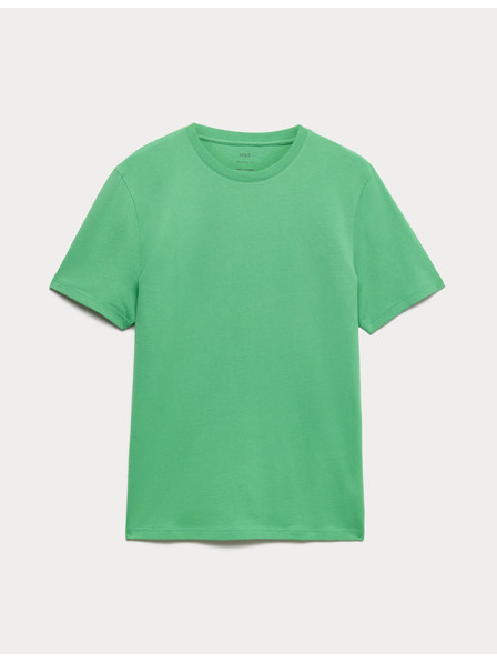 Marks & Spencer Tričko ke krku z čisté bavlny Marks & Spencer zelená
