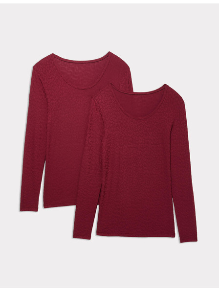 Marks & Spencer Žakárový termo top s technologií Heatgen™, 2 ks Marks & Spencer červená