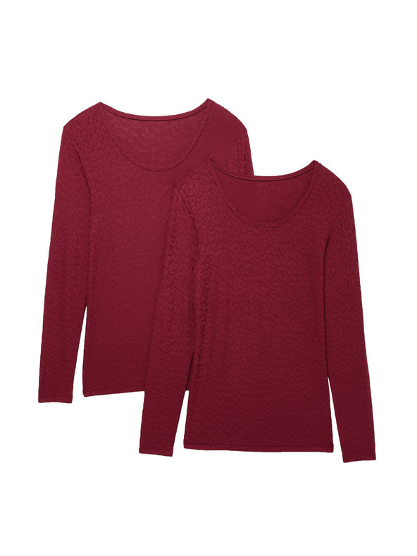 Marks & Spencer Žakárový termo top s technologií Heatgen™, 2 ks Marks & Spencer červená