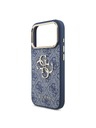 Guess Guess PU Leather 4G Metal Logo Gold Frame Zadní Kryt pro iPhone 18 Pro Blue