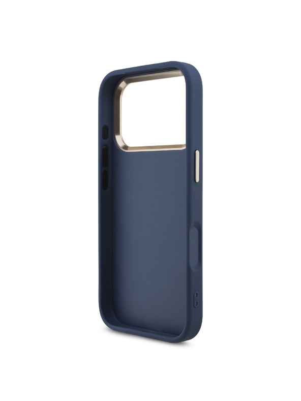 Guess Guess PU Leather 4G Metal Logo Gold Frame Zadní Kryt pro iPhone 18 Pro Blue
