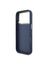 Guess Guess PU Leather 4G Metal Logo Gold Frame Zadní Kryt pro iPhone 18 Pro Blue