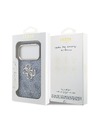 Guess Guess PU Leather 4G Metal Logo Gold Frame Zadní Kryt pro iPhone 18 Pro Blue