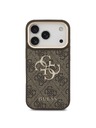 Guess Guess PU Leather 4G Metal Logo Gold Frame Zadní Kryt pro iPhone 18 Pro Brown