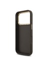 Guess Guess PU Leather 4G Metal Logo Gold Frame Zadní Kryt pro iPhone 18 Pro Brown