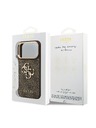 Guess Guess PU Leather 4G Metal Logo Gold Frame Zadní Kryt pro iPhone 18 Pro Brown