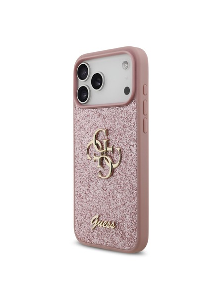 Guess Guess PU Fixed Glitter 4G Metal Logo Zadní Kryt pro iPhone 18 Pro Max Pink