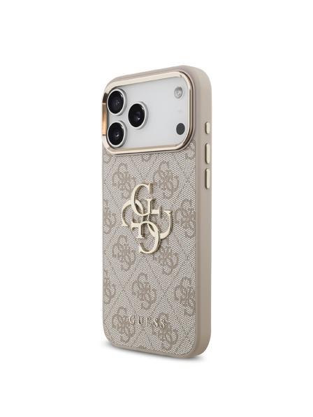 Guess Guess PU Leather 4G Metal Logo Gold Frame Zadní Kryt pro iPhone 18 Pro Max Pink