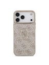 Guess Guess PU Leather 4G Metal Logo Gold Frame Zadní Kryt pro iPhone 18 Pro Max Pink