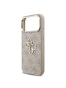 Guess Guess PU Leather 4G Metal Logo Gold Frame Zadní Kryt pro iPhone 18 Pro Max Pink