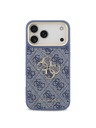 Guess Guess PU Leather 4G Metal Logo Gold Frame Zadní Kryt pro iPhone 18 Pro Max Blue