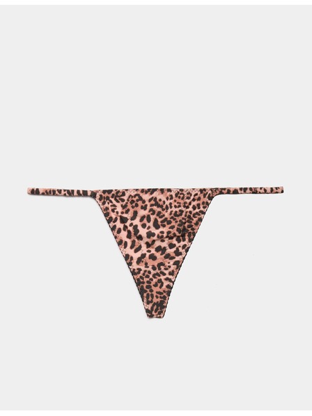 Marks & Spencer Šňůrkové kalhotky tanga Clara Papertouch s leopardím potiskem Marks & Spencer oranžová