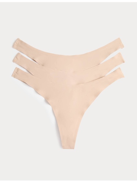 Marks & Spencer Balení 3 kalhotek neviditelná Body Invisibles™ tanga vzadu větší než vpředu, bez VPL Marks & Spencer béžová