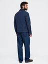 Ombre Clothing Pánská lehká přechodová bunda na zip s klasickým límcem – tmavě modrá V1 OM-JANP-0224 Ombre Clothing
