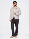 Ombre Clothing Pánská lehká přechodová bunda na zip s klasickým límcem – šedo-béžová V2 OM-JANP-0224 Ombre Clothing