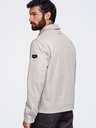 Ombre Clothing Pánská lehká přechodová bunda na zip s klasickým límcem – šedo-béžová V2 OM-JANP-0224 Ombre Clothing
