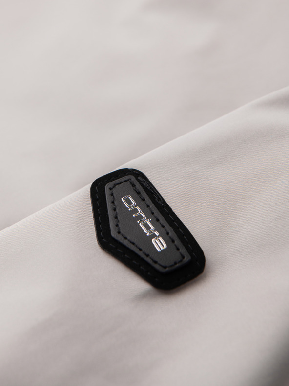 Ombre Clothing Pánská lehká přechodová bunda na zip s klasickým límcem – šedo-béžová V2 OM-JANP-0224 Ombre Clothing