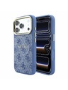 Guess Guess PU Leather 4G Gold Frame Embossed MagSafe Zadní Kryt pro iPhone 18 Pro Blue