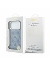 Guess Guess PU Leather 4G Gold Frame Embossed MagSafe Zadní Kryt pro iPhone 18 Pro Blue