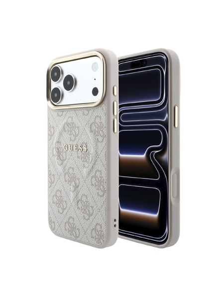 Guess Guess PU Leather 4G Gold Frame Embossed MagSafe Zadní Kryt pro iPhone 18 Pro Pink