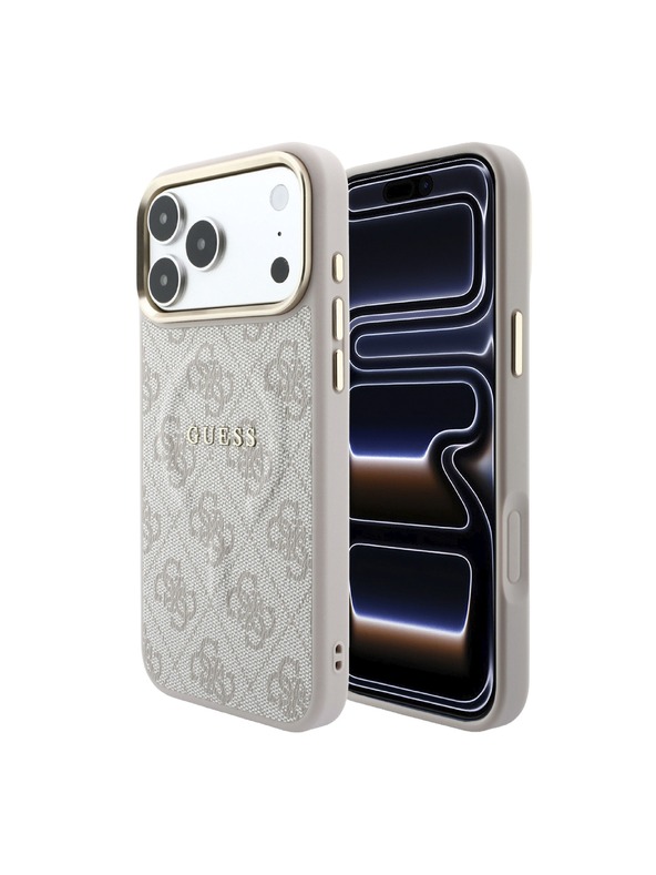 Guess Guess PU Leather 4G Gold Frame Embossed MagSafe Zadní Kryt pro iPhone 18 Pro Pink