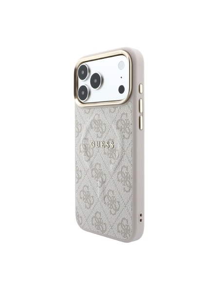 Guess Guess PU Leather 4G Gold Frame Embossed MagSafe Zadní Kryt pro iPhone 18 Pro Pink