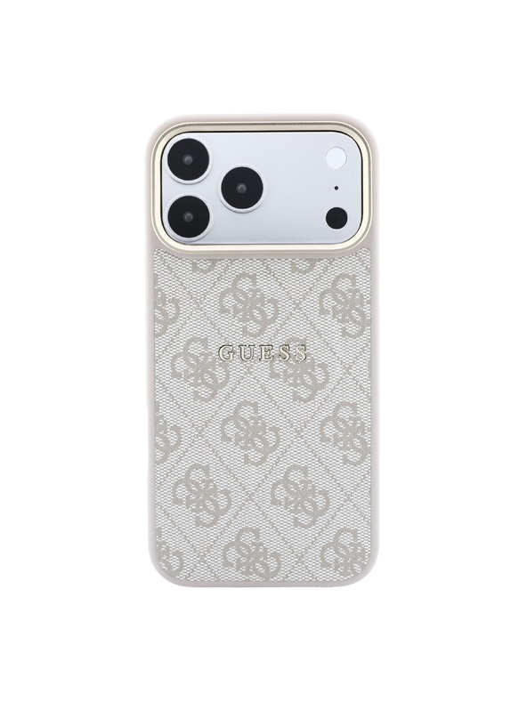 Guess Guess PU Leather 4G Gold Frame Embossed MagSafe Zadní Kryt pro iPhone 18 Pro Pink
