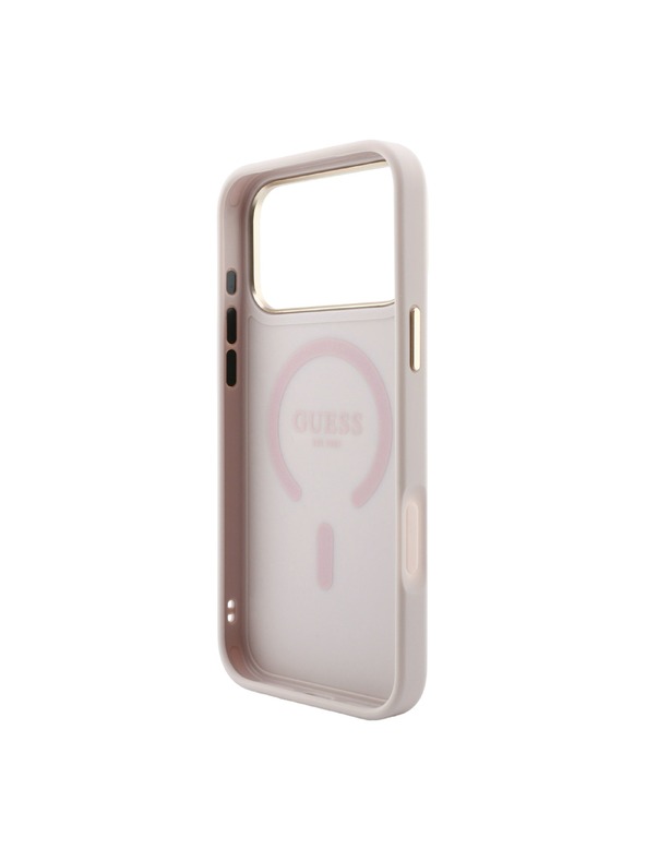 Guess Guess PU Leather 4G Gold Frame Embossed MagSafe Zadní Kryt pro iPhone 18 Pro Pink