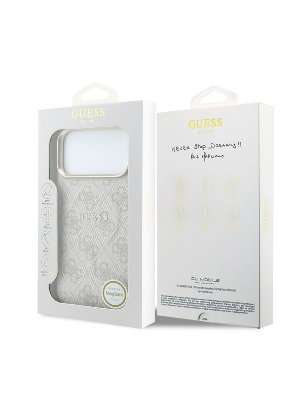 Guess Guess PU Leather 4G Gold Frame Embossed MagSafe Zadní Kryt pro iPhone 18 Pro Pink