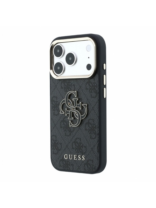 Guess Guess PU 4G Resin Metal Logo Zadní Kryt pro iPhone 18 Pro Black