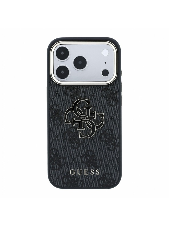 Guess Guess PU 4G Resin Metal Logo Zadní Kryt pro iPhone 18 Pro Black