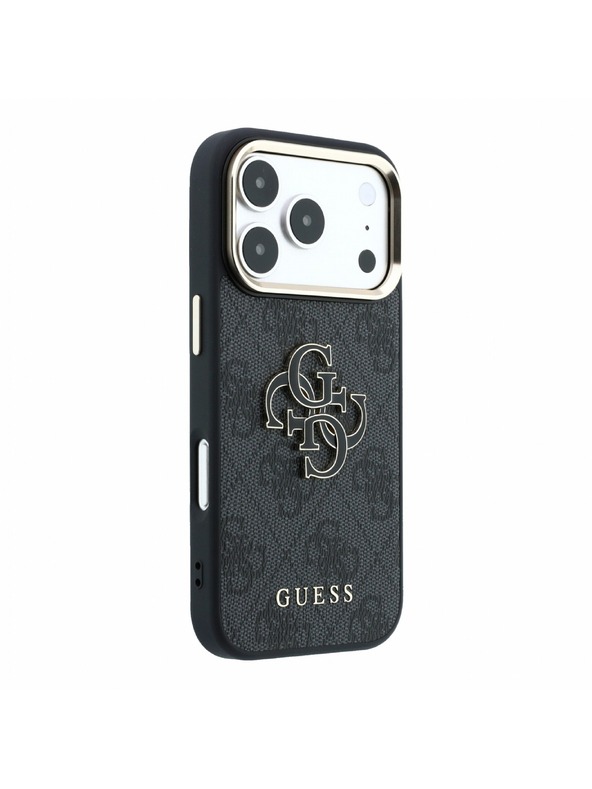 Guess Guess PU 4G Resin Metal Logo Zadní Kryt pro iPhone 18 Pro Black