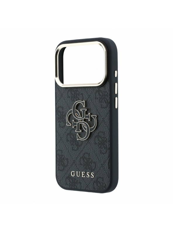 Guess Guess PU 4G Resin Metal Logo Zadní Kryt pro iPhone 18 Pro Black