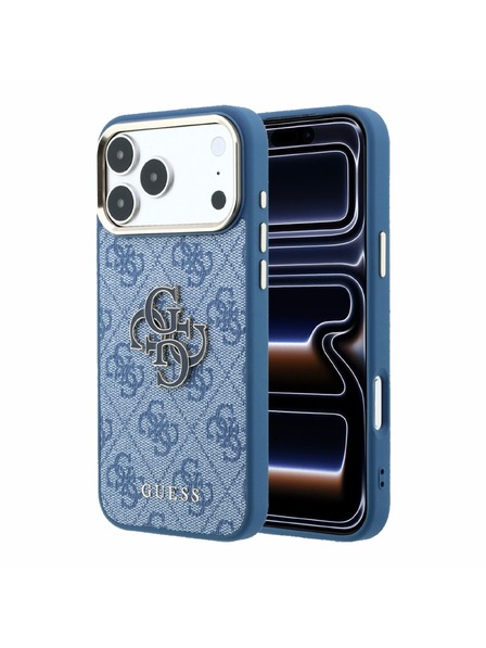 Guess Guess PU 4G Resin Metal Logo Zadní Kryt pro iPhone 18 Pro Blue