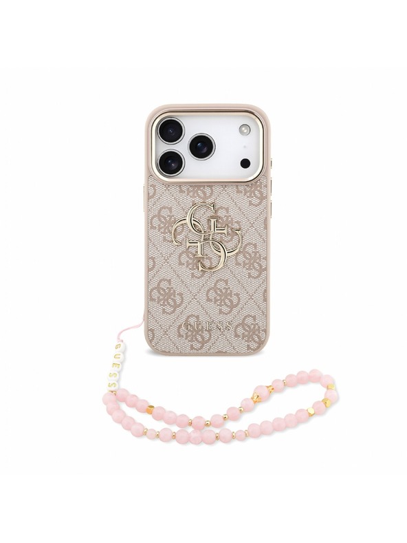 Guess Guess PU 4G Metal Logo Strap Zadní Kryt pro iPhone 18 Pro Pink