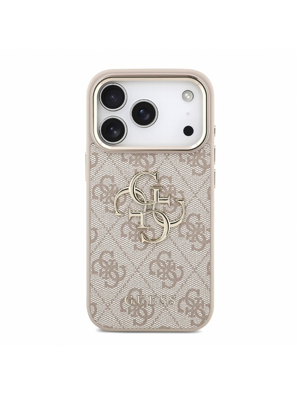 Guess Guess PU 4G Metal Logo Strap Zadní Kryt pro iPhone 18 Pro Pink