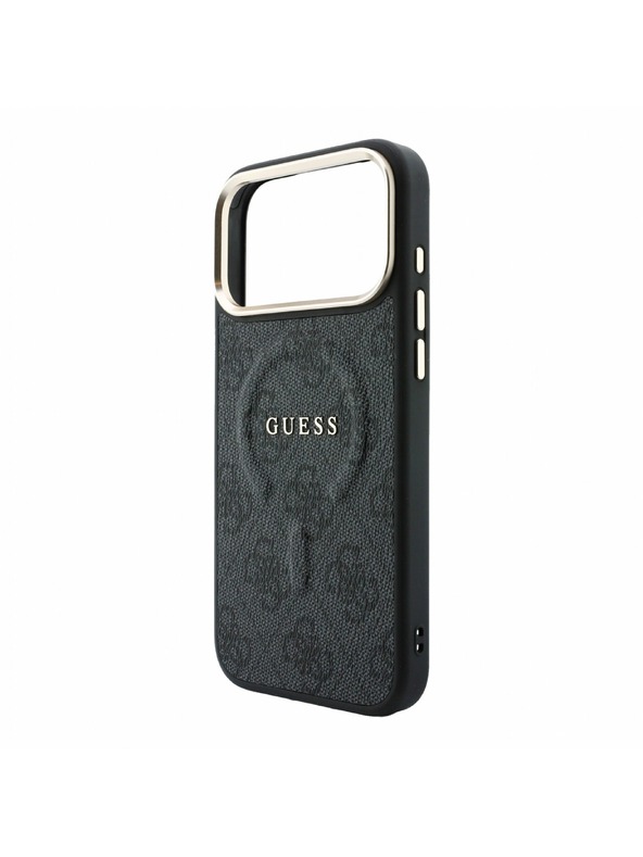 Guess Guess PU Leather 4G Gold Frame Embossed MagSafe Zadní Kryt pro iPhone 18 Pro Black