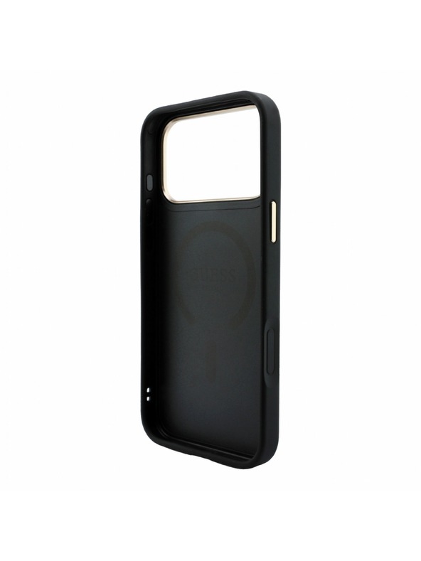 Guess Guess PU Leather 4G Gold Frame Embossed MagSafe Zadní Kryt pro iPhone 18 Pro Black