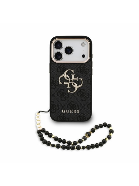 Guess Guess PU 4G Metal Logo Strap Zadní Kryt pro iPhone 18 Pro Black