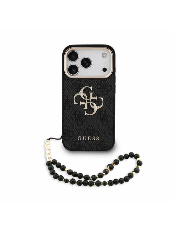 Guess Guess PU 4G Metal Logo Strap Zadní Kryt pro iPhone 18 Pro Black