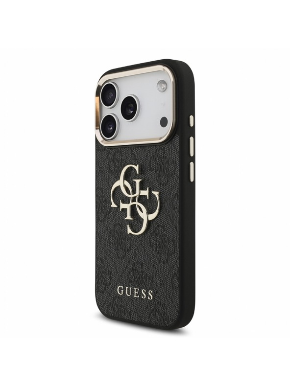 Guess Guess PU 4G Metal Logo Strap Zadní Kryt pro iPhone 18 Pro Black