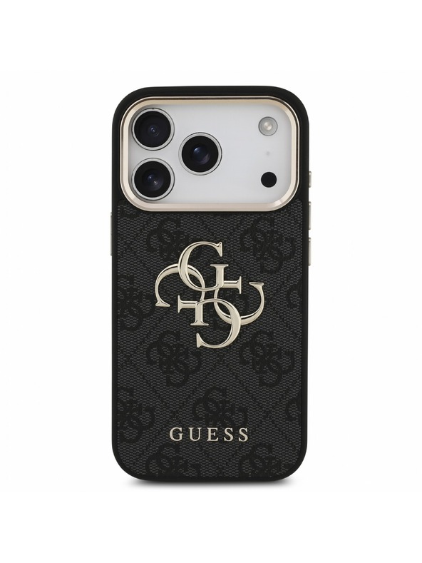 Guess Guess PU 4G Metal Logo Strap Zadní Kryt pro iPhone 18 Pro Black