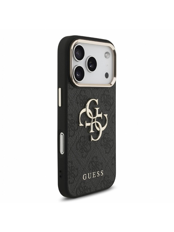 Guess Guess PU 4G Metal Logo Strap Zadní Kryt pro iPhone 18 Pro Black
