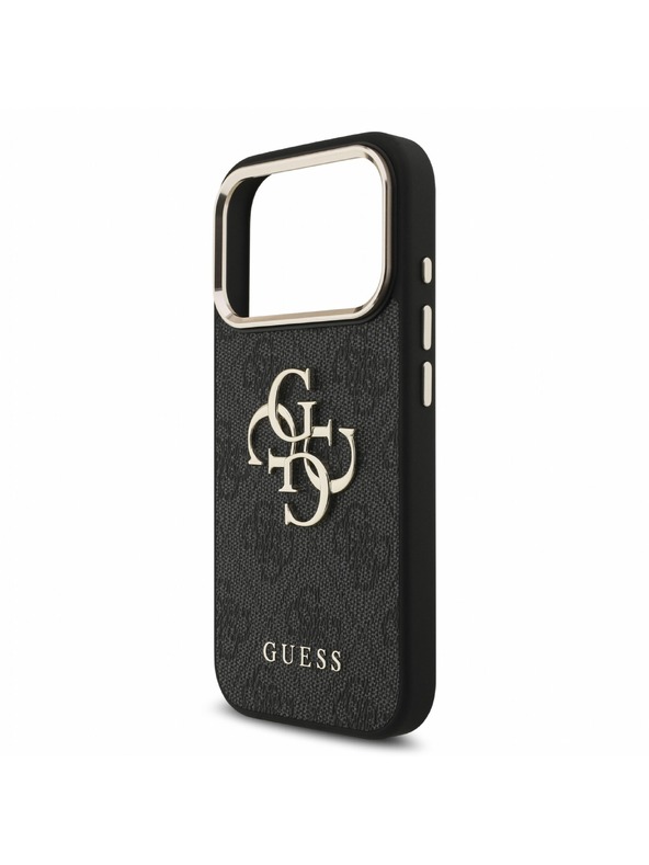 Guess Guess PU 4G Metal Logo Strap Zadní Kryt pro iPhone 18 Pro Black